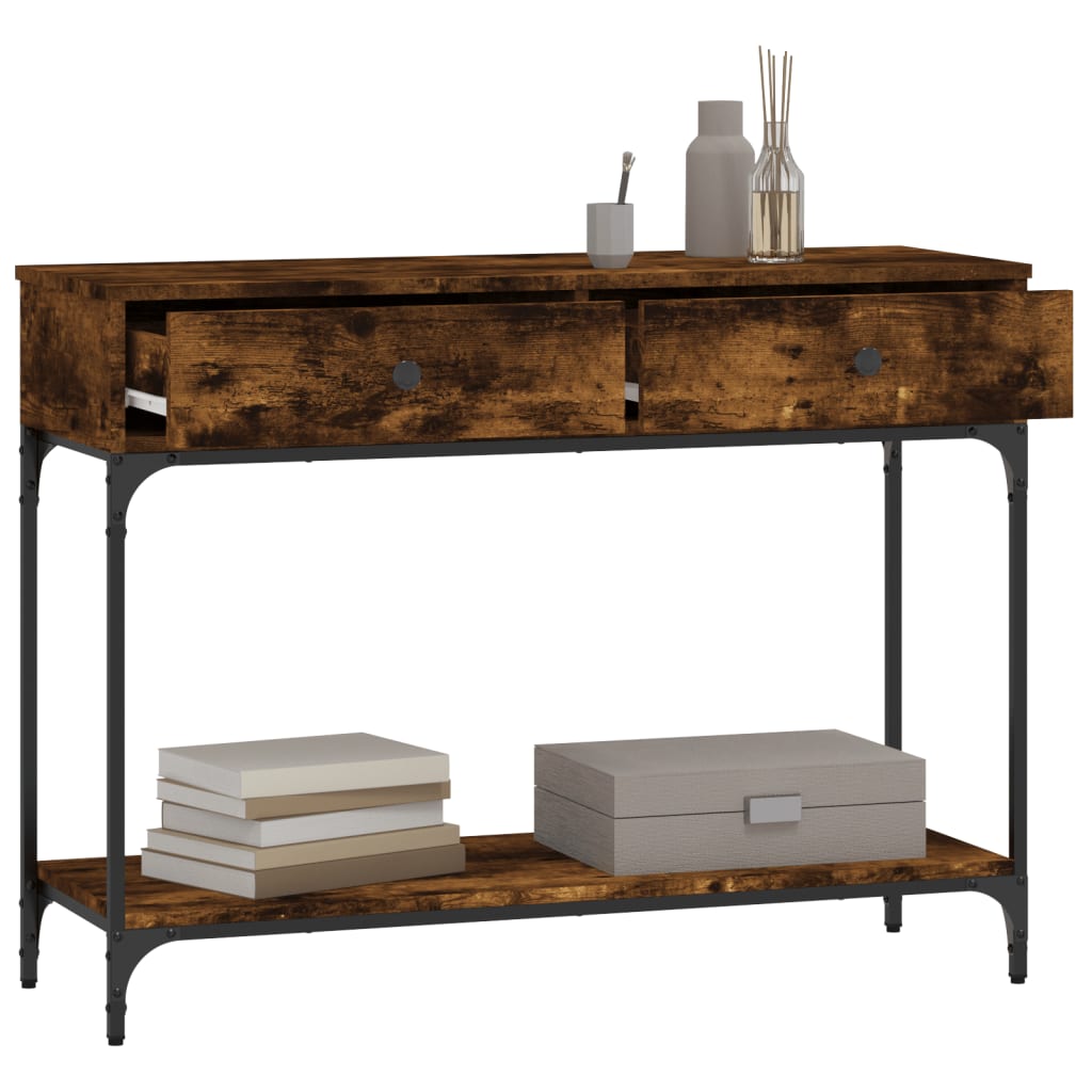 Tavolino Consolle Rovere Fumo 100x34,5x75cm Legno Multistrato | homemem39