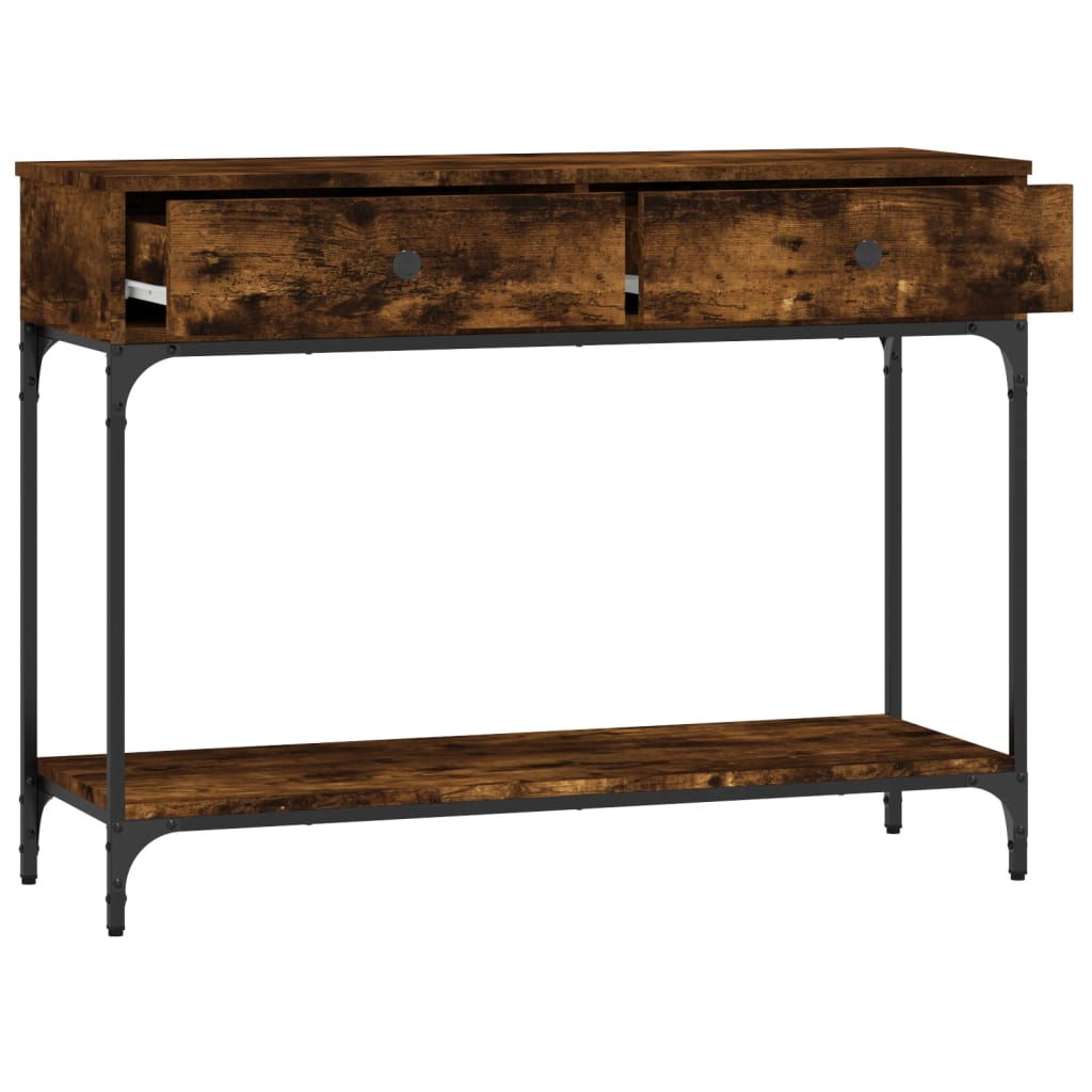 Tavolino Consolle Rovere Fumo 100x34,5x75cm Legno Multistrato - homemem39