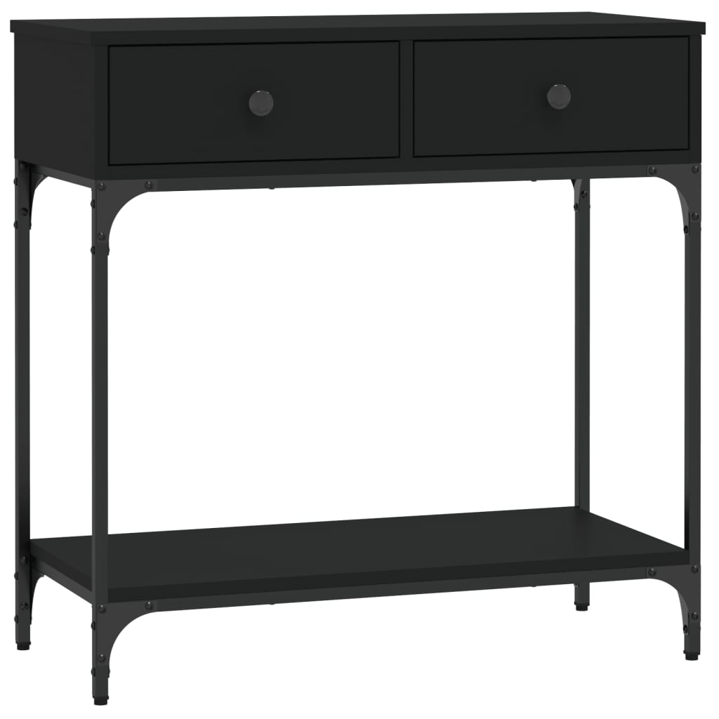 Tavolino Consolle Nero 75x34,5x75 cm in Legno Multistrato - homemem39
