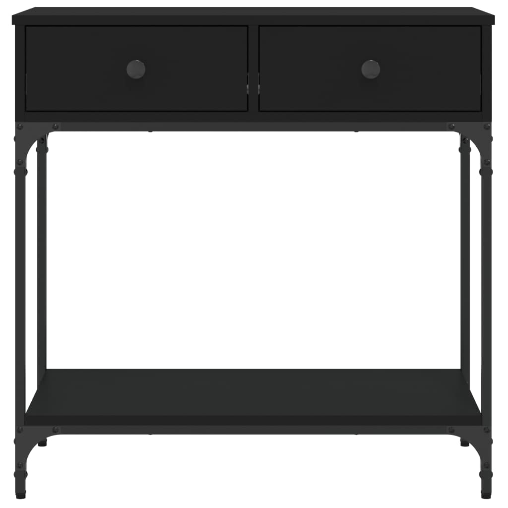 Tavolino Consolle Nero 75x34,5x75 cm in Legno Multistrato - homemem39