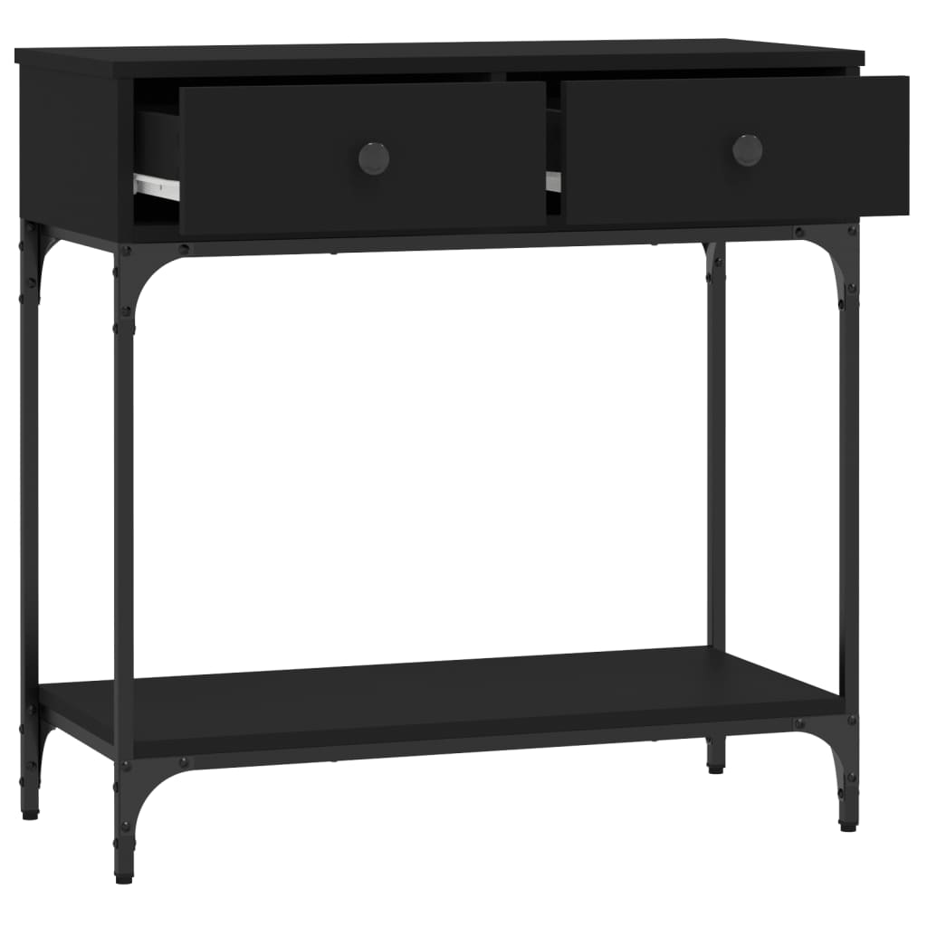 Tavolino Consolle Nero 75x34,5x75 cm in Legno Multistrato - homemem39