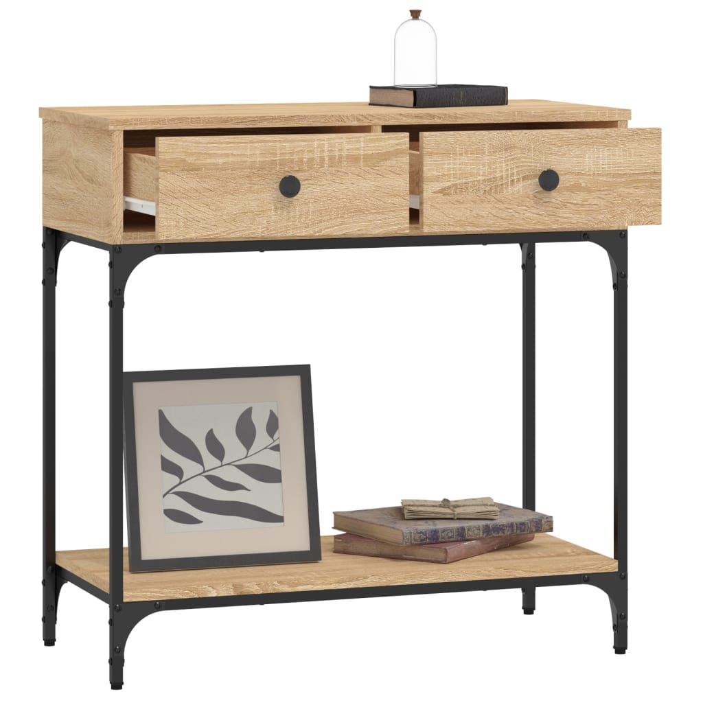 Tavolino Consolle Rovere Sonoma 75x34,5x75cm Legno Multistrato