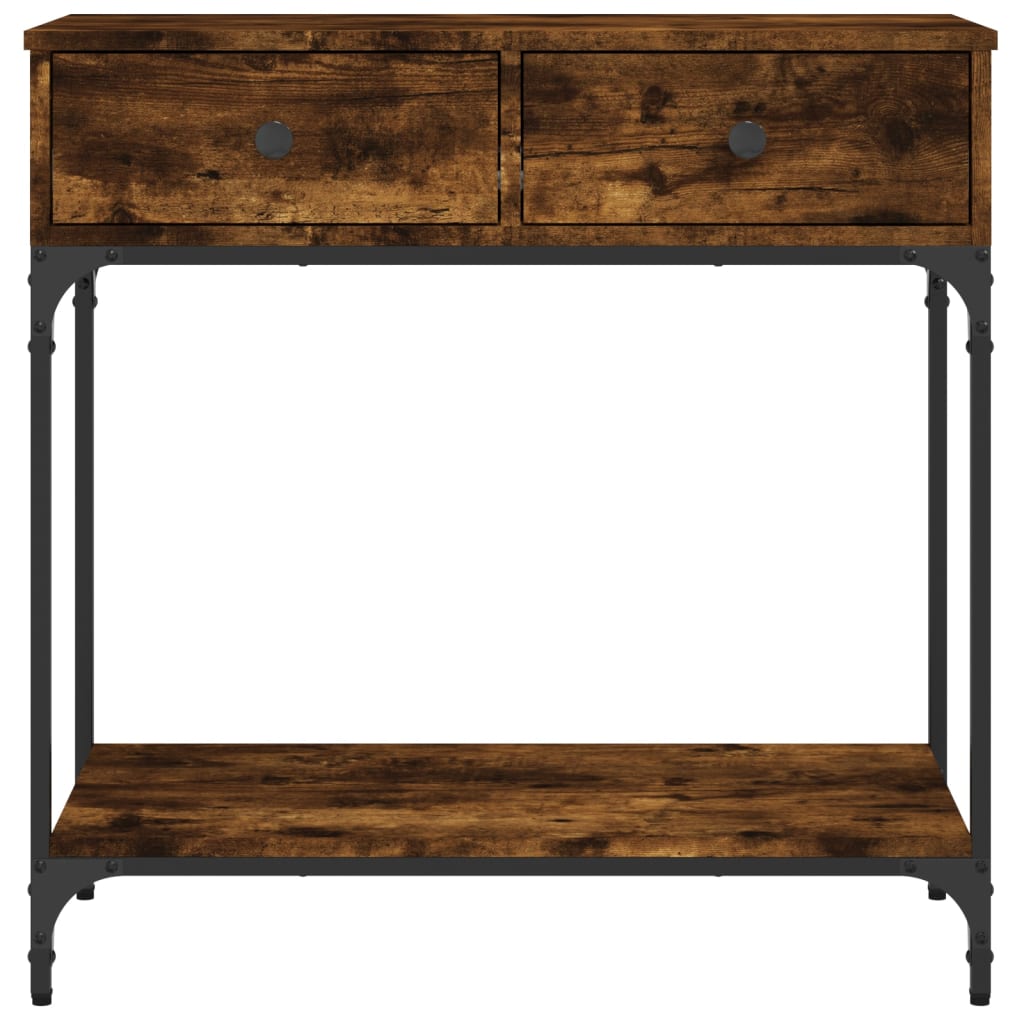 Tavolino Consolle Rovere Fumo 75x34,5x75cm Legno Multistrato - homemem39