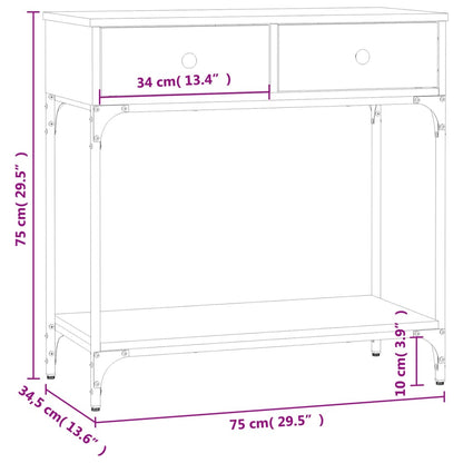 Tavolino Consolle Grigio Sonoma 75x34,5x75cm Legno Multistrato - homemem39