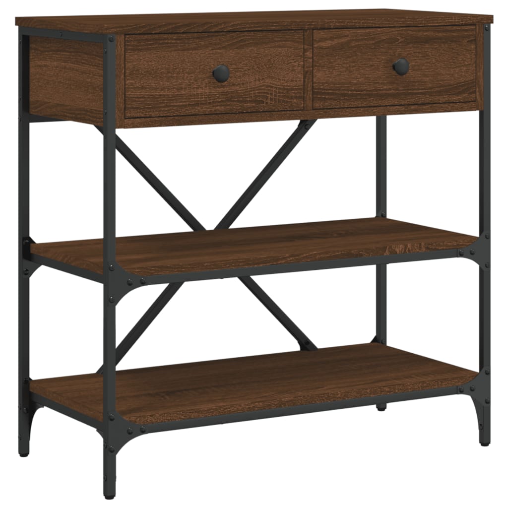Tavolino Consolle Rovere Marrone 75x34,5x75cm Legno Multistrato - homemem39
