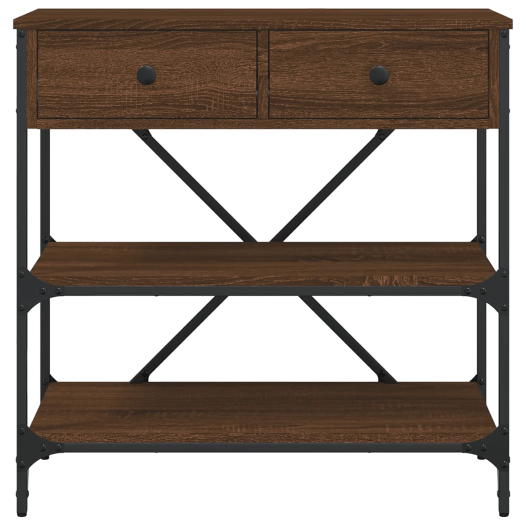 Tavolino Consolle Rovere Marrone 75x34,5x75cm Legno Multistrato - homemem39
