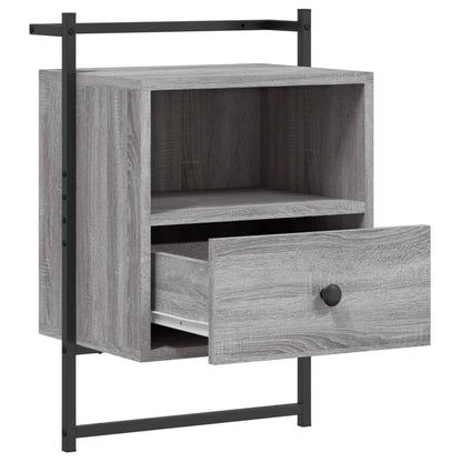 Comodini a Muro 2 pz Grigio Sonoma 40x30x61cm Legno Multistrato - homemem39