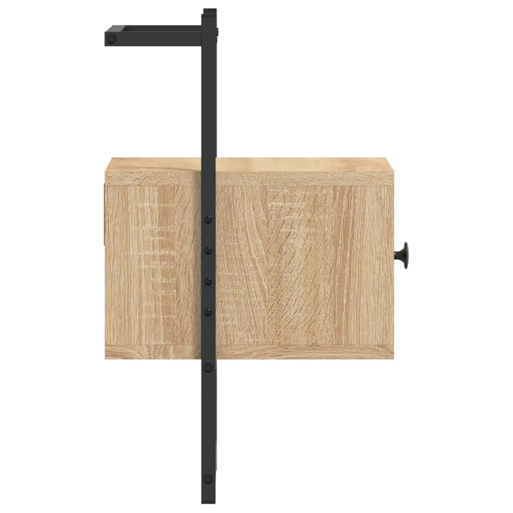 Comodino a Muro Rovere Sonoma 35x30x51 cm Legno Multistrato