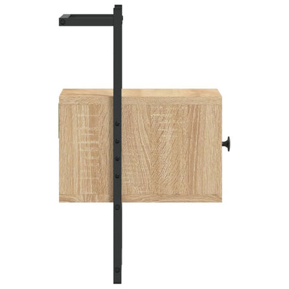Comodino a Muro Rovere Sonoma 35x30x51 cm Legno Multistrato