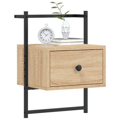 Comodini a Muro 2 pz Rovere Sonoma 35x30x51cm Legno Multistrato