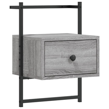 Comodino a Muro Grigio Sonoma 35x30x51 cm Legno Multistrato - homemem39