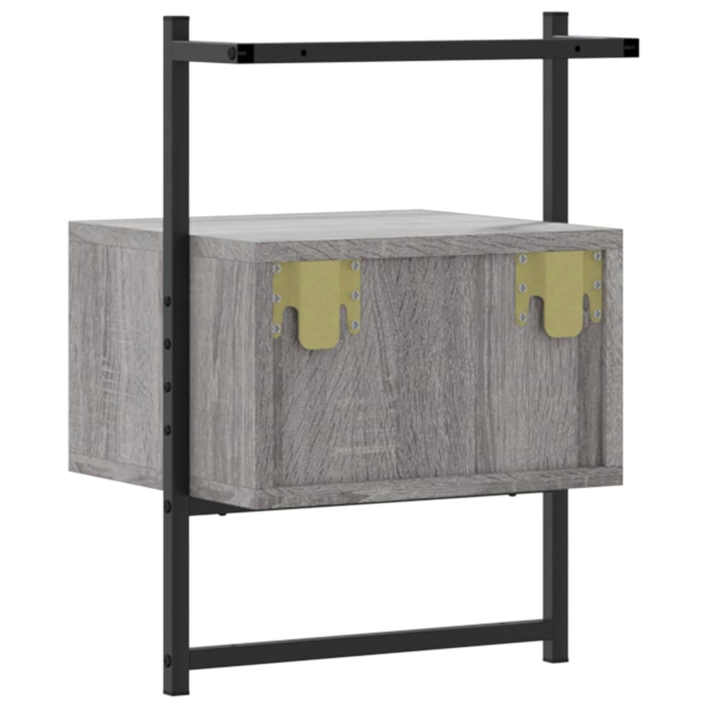 Comodino a Muro Grigio Sonoma 35x30x51 cm Legno Multistrato - homemem39