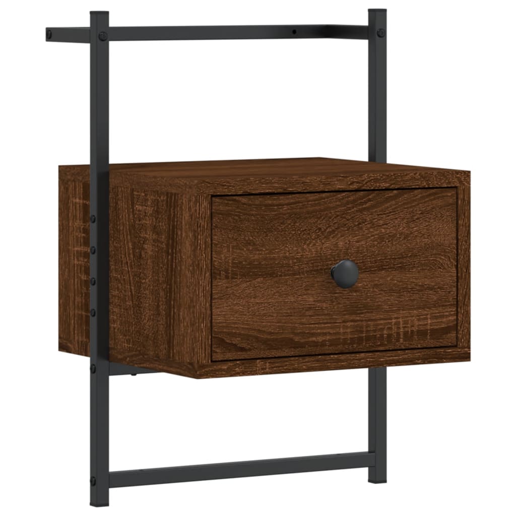 Comodino a Muro Rovere Marrone 35x30x51 cm Legno Multistrato - homemem39