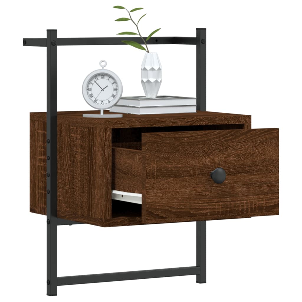 Comodino a Muro Rovere Marrone 35x30x51 cm Legno Multistrato - homemem39
