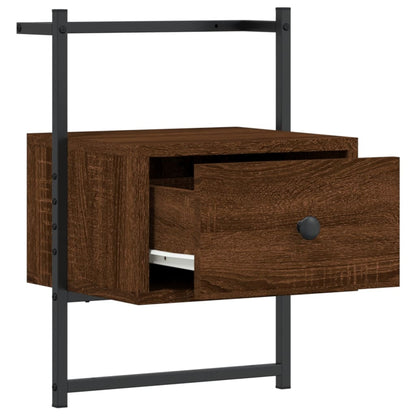 Comodino a Muro Rovere Marrone 35x30x51 cm Legno Multistrato - homemem39