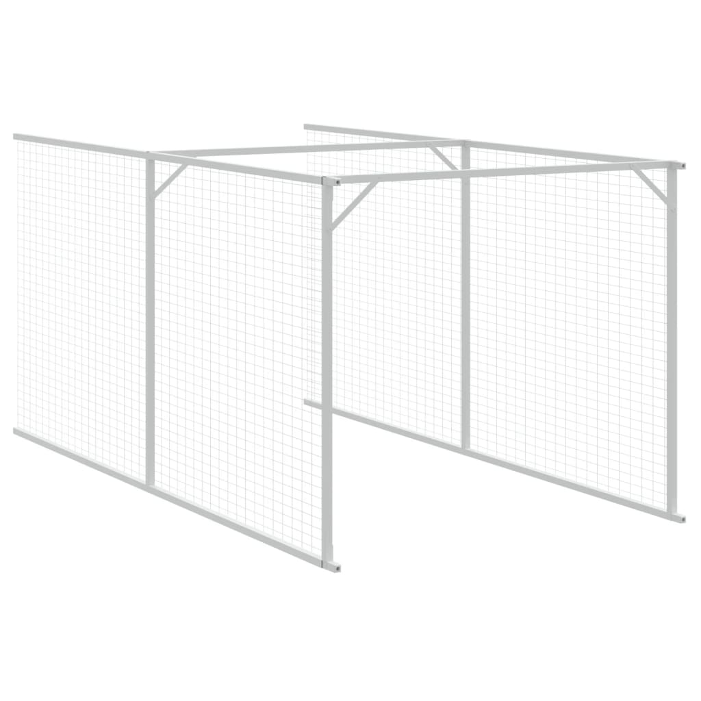 Casetta Cani Tetto Grigio Chiaro 117x405x123 cm Acciaio Zincato