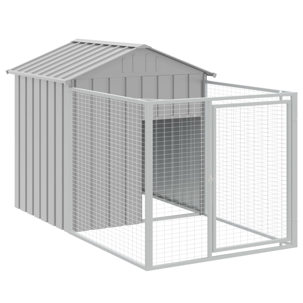 Casetta Cani Tetto Grigio Chiaro 117x813x123 cm Acciaio Zincato