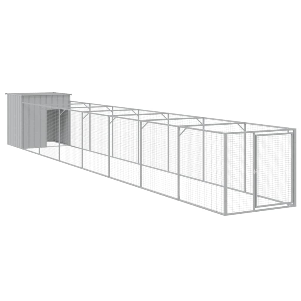 Casetta Cani Corsa Grigio Chiaro 110x813x110 cm Acciaio Zincato