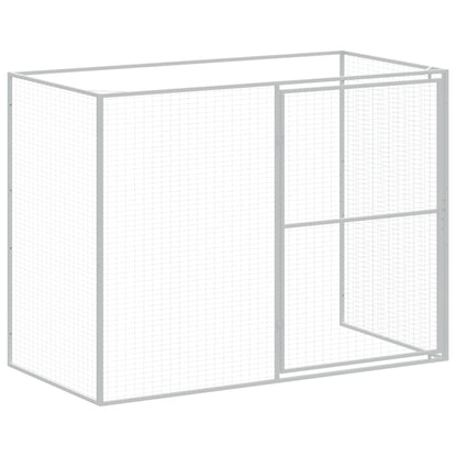 Casetta Cani con Corsa Antracite 214x661x181 cm Acciaio Zincato - homemem39