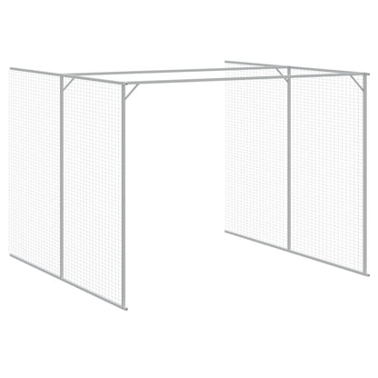 Casetta Cani con Corsa Antracite 214x865x181 cm Acciaio Zincato - homemem39