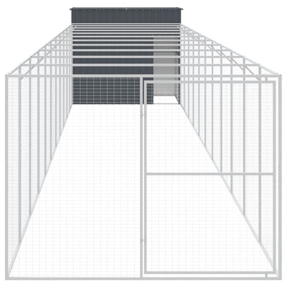 Casetta Cani con Corsa Antracite 214x1273x181cm Acciaio Zincato - homemem39