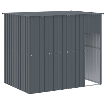 Casetta Cani con Corsa Antracite 214x1273x181cm Acciaio Zincato - homemem39