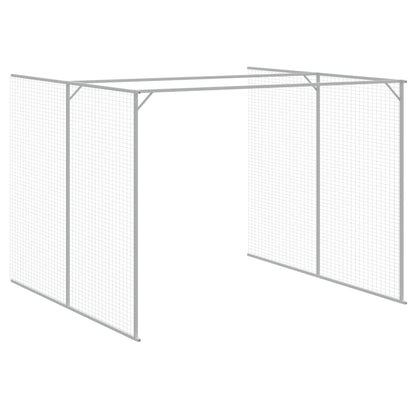 Casetta Cani con Corsa Antracite 214x1273x181cm Acciaio Zincato - homemem39