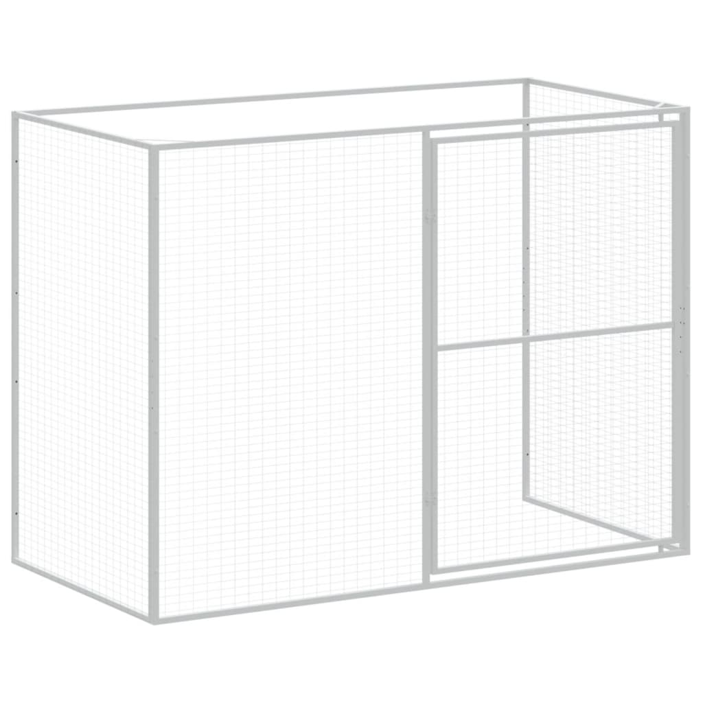 Casetta Cani Corsa Grigio Chiaro 214x253x181 cm Acciaio Zincato - homemem39