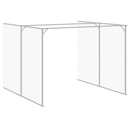 Casetta Cani Corsa Grigio Chiaro 214x457x181 cm Acciaio Zincato - homemem39