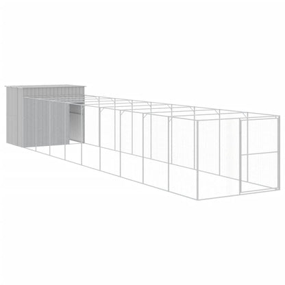 Casetta Cani Corsa Grigio Chiaro 214x1069x181cm Acciaio Zincato - homemem39