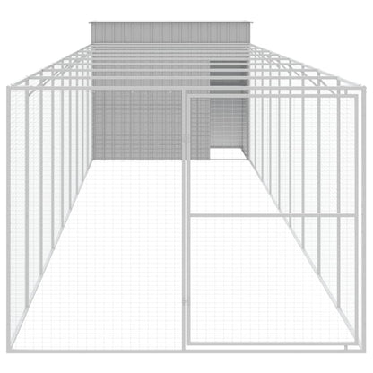 Casetta Cani Corsa Grigio Chiaro 214x1069x181cm Acciaio Zincato - homemem39