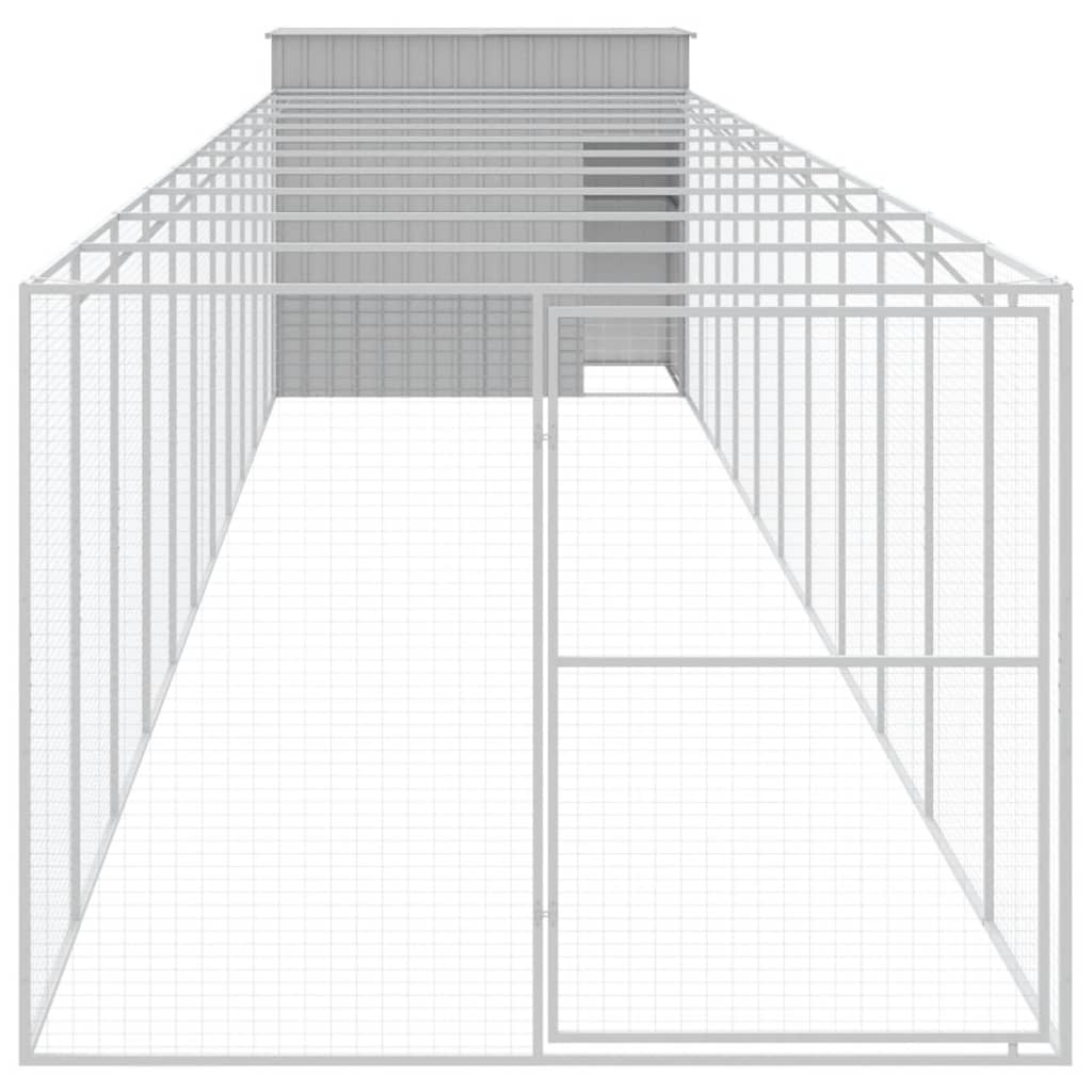 Casetta Cani Corsa Grigio Chiaro 214x1273x181cm Acciaio Zincato - homemem39