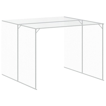 Casetta Cani con Corsa Antracite 214x865x181 cm Acciaio Zincato - homemem39