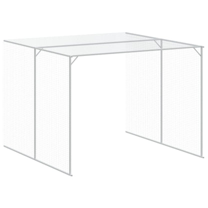 Casetta Cani con Corsa Antracite 214x1069x181cm Acciaio Zincato - homemem39