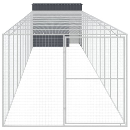Casetta Cani con Corsa Antracite 214x1273x181cm Acciaio Zincato - homemem39