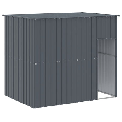 Casetta Cani con Corsa Antracite 214x1273x181cm Acciaio Zincato - homemem39