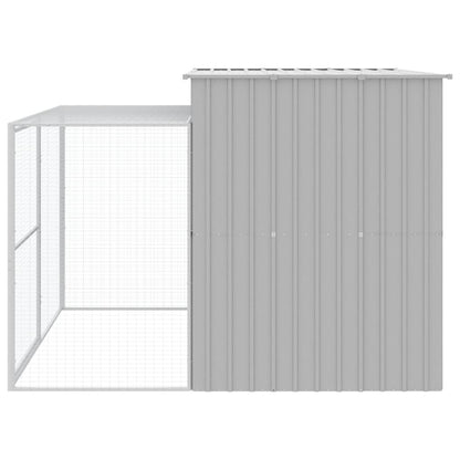 Casetta Cani Corsa Grigio Chiaro 214x253x181 cm Acciaio Zincato - homemem39
