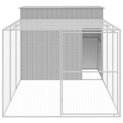 Casetta Cani Corsa Grigio Chiaro 214x457x181 cm Acciaio Zincato - homemem39