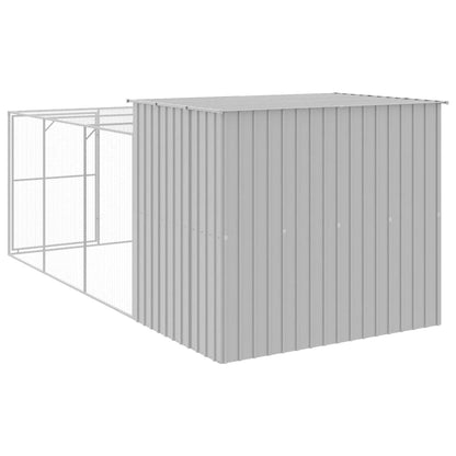 Casetta Cani Corsa Grigio Chiaro 214x457x181 cm Acciaio Zincato - homemem39