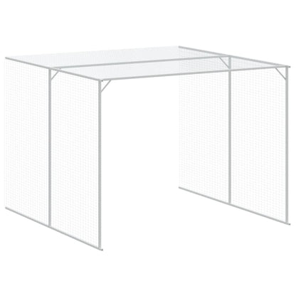 Casetta Cani Corsa Grigio Chiaro 214x457x181 cm Acciaio Zincato - homemem39