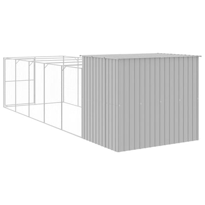 Casetta Cani Corsa Grigio Chiaro 214x661x181 cm Acciaio Zincato - homemem39