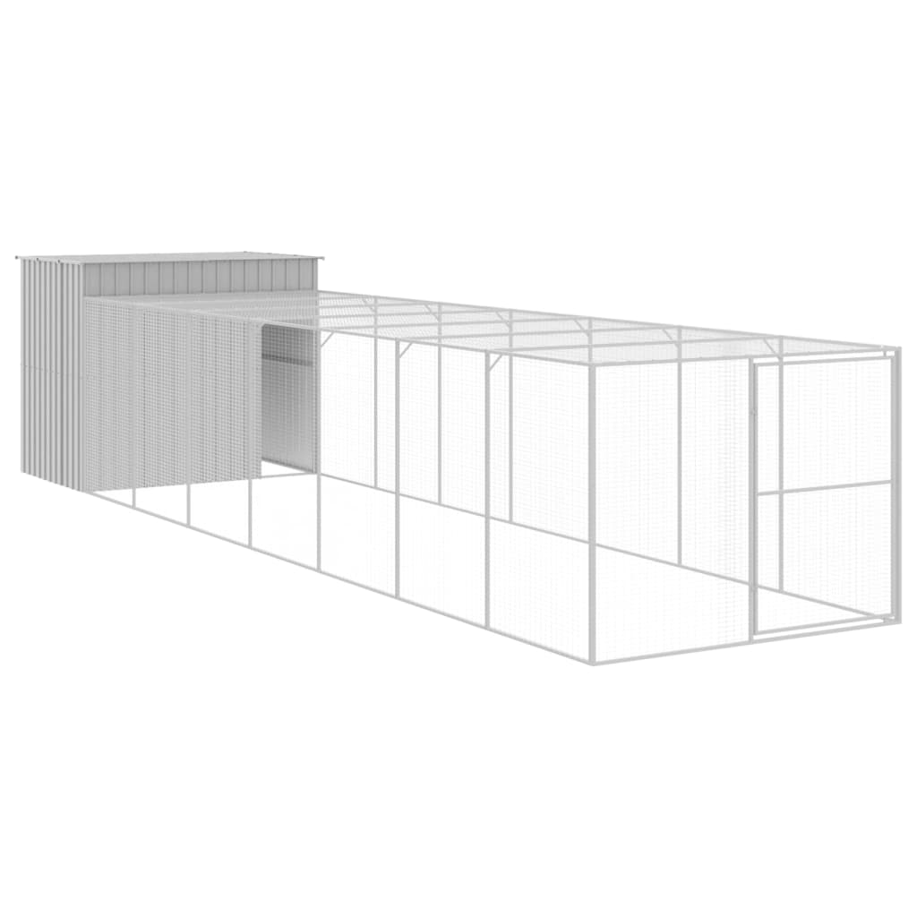Casetta Cani Corsa Grigio Chiaro 214x865x181 cm Acciaio Zincato - homemem39