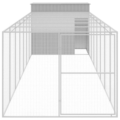 Casetta Cani Corsa Grigio Chiaro 214x865x181 cm Acciaio Zincato - homemem39