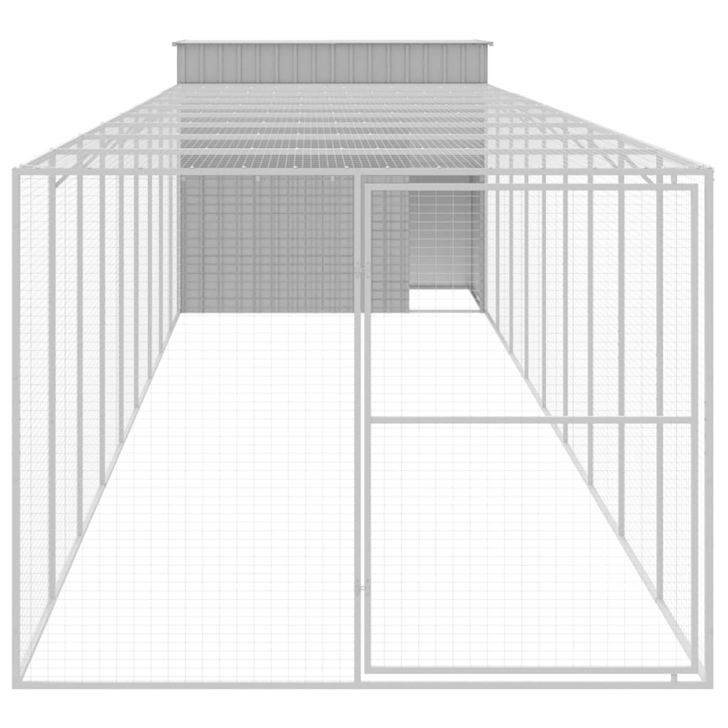 Casetta Cani Corsa Grigio Chiaro 214x1069x181cm Acciaio Zincato - homemem39