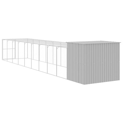 Casetta Cani Corsa Grigio Chiaro 214x1069x181cm Acciaio Zincato - homemem39
