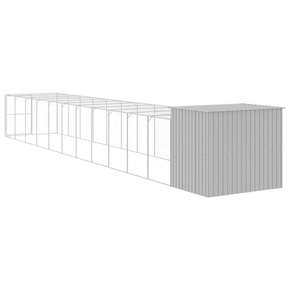 Casetta Cani Corsa Grigio Chiaro 214x1273x181cm Acciaio Zincato - homemem39