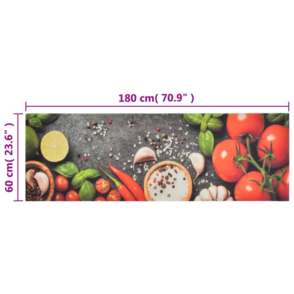 Tappeto da Cucina Lavabile Verdure 60x180 cm Velluto - homemem39