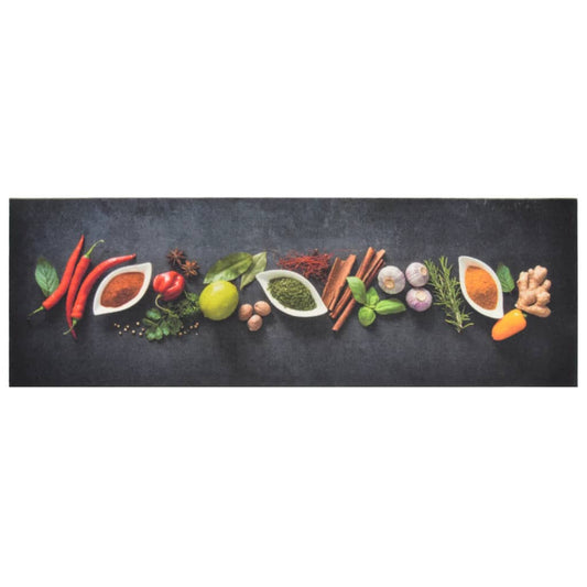 Tappeto da Cucina Lavabile Spezie 60x180 cm Velluto