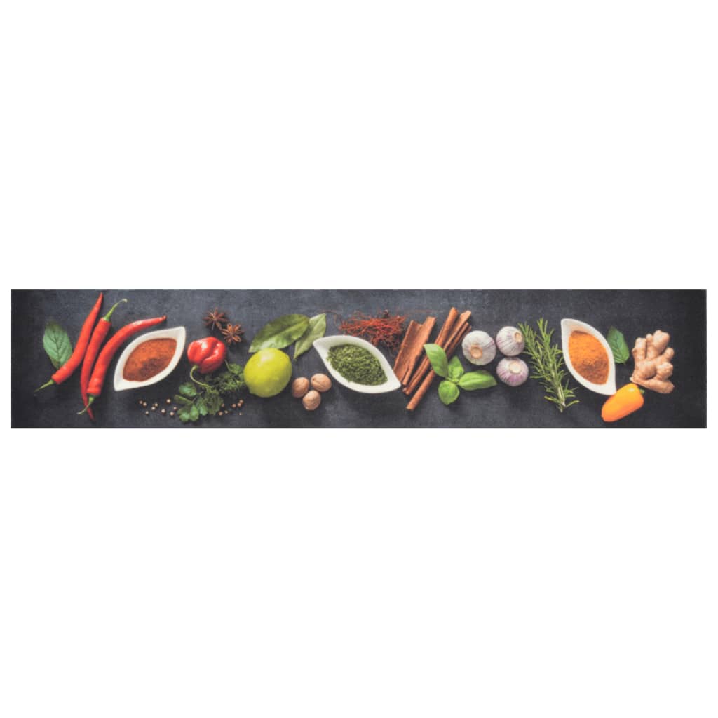 Tappeto da Cucina Lavabile Spezie 60x300 cm Velluto - homemem39