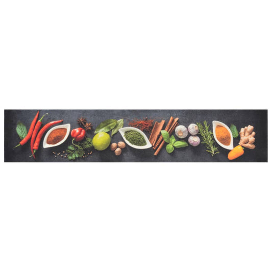 Tappeto da Cucina Lavabile Spezie 60x300 cm Velluto - homemem39